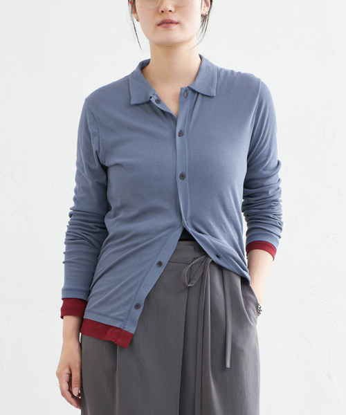 IENA(イエナ)の「CURRENTAGE/カレンテージ COTTON Layered カットソー A2563UTS410(Tシャツ/カットソー・レディース・ブラウン/ブルー系その他・FREE)」の22枚目の写真