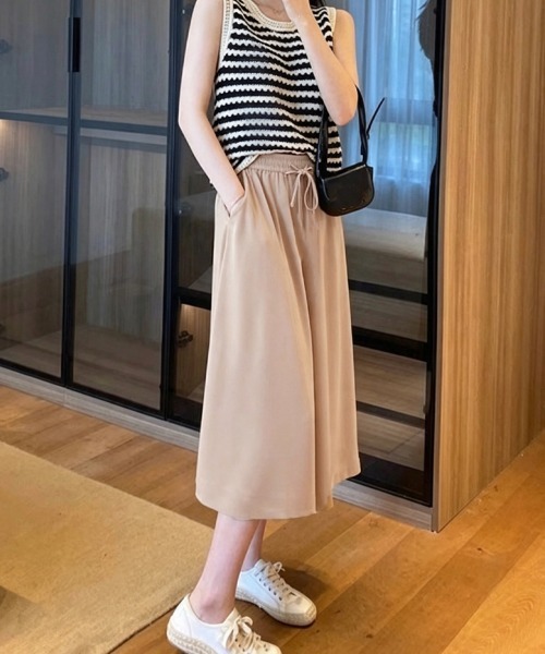 Miniministore(ミニミニストア)の「ワイドパンツ ガウチョパンツ レディース(その他パンツ・レディース・ベージュ/ブラック・FREE)」の4枚目の写真