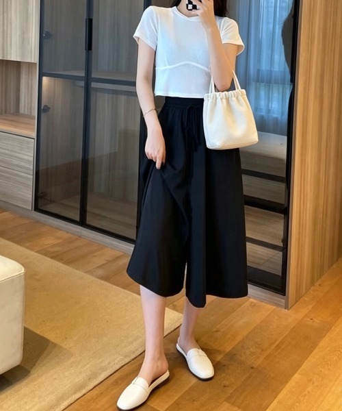 Miniministore(ミニミニストア)の「ワイドパンツ ガウチョパンツ レディース(その他パンツ・レディース・ベージュ/ブラック・FREE)」の6枚目の写真
