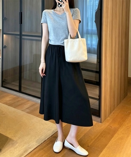 Miniministore(ミニミニストア)の「ワイドパンツ ガウチョパンツ レディース(その他パンツ・レディース・ベージュ/ブラック・FREE)」の7枚目の写真