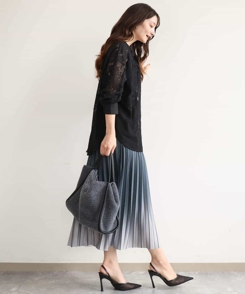 MK MICHEL KLEIN（エムケーミッシェルクラン）の「[洗える]シアーレースシャツブラウス（シャツ/ブラウス・レディース・ホワイト/ブラック・38）」の10枚目の写真