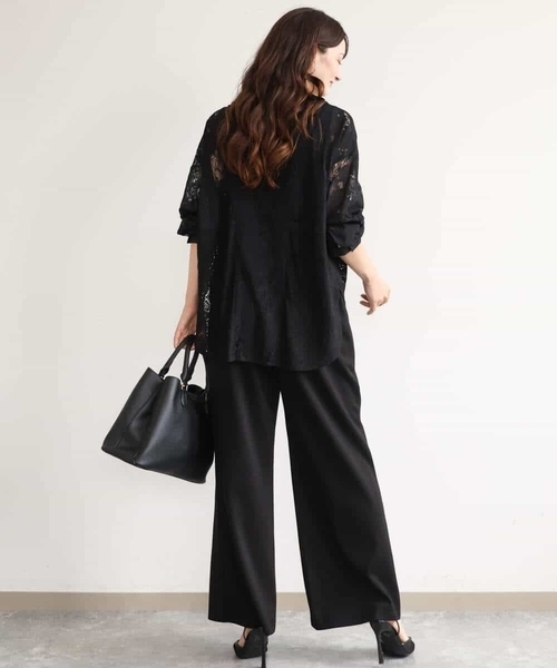 MK MICHEL KLEIN（エムケーミッシェルクラン）の「[洗える]シアーレースシャツブラウス（シャツ/ブラウス・レディース・ホワイト/ブラック・38）」の13枚目の写真