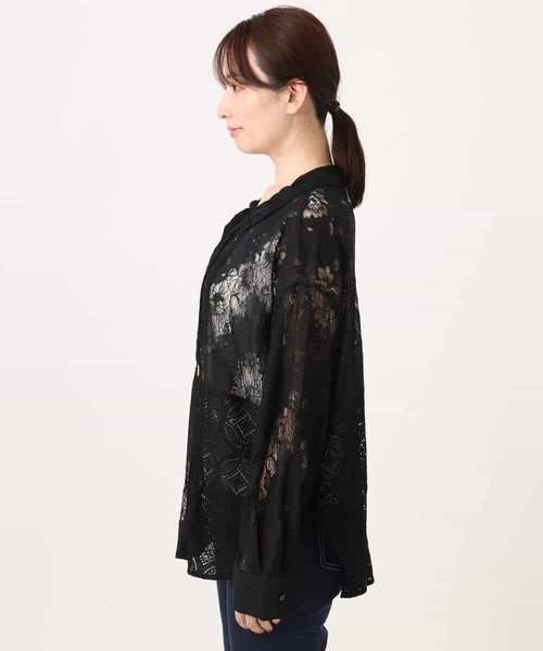 MK MICHEL KLEIN（エムケーミッシェルクラン）の「[洗える]シアーレースシャツブラウス（シャツ/ブラウス・レディース・ホワイト/ブラック・38）」の15枚目の写真