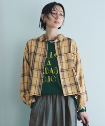 フランネルチェックショートシャツ