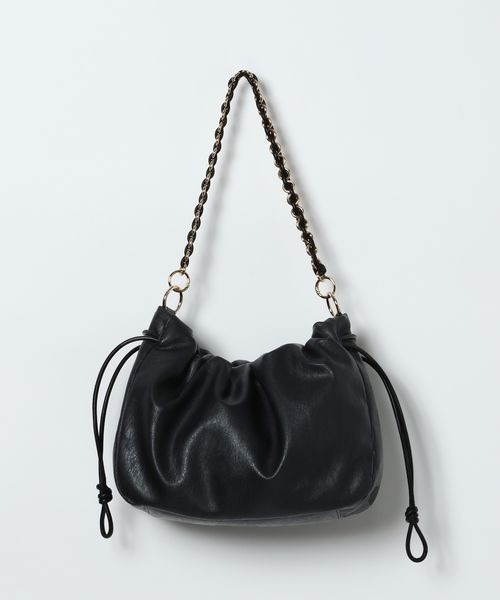 JEANASIS(ジーナシス)の「チェーンドロストギャザーBAG/1080937(ショルダーバッグ・レディース・ブラック系その他/ブラック・FREE)」の8枚目の写真