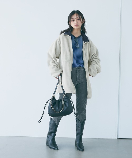 JEANASIS（ジーナシス）の「チェーンドロストギャザーBAG/1080937（ショルダーバッグ・レディース・ブラック系その他/ブラック・FREE）」の13枚目の写真