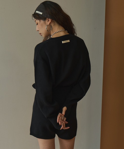 bohmal(ボマール)の「【セット商品】 プルオーバーニット ショートパンツ 2点セット セットアップ(ニット/セーター・レディース・ブラック/ブラウン/アイボリー/チャコールグレー・FREE)」の7枚目の写真