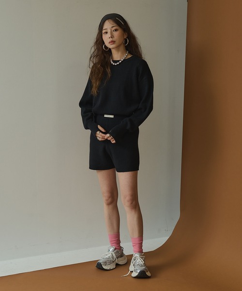 bohmal(ボマール)の「【セット商品】 プルオーバーニット ショートパンツ 2点セット セットアップ(ニット/セーター・レディース・ブラック/ブラウン/アイボリー/チャコールグレー・FREE)」の8枚目の写真