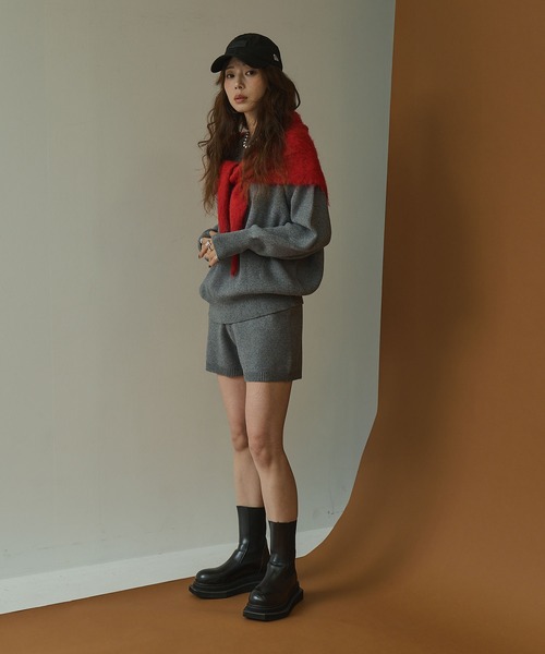 bohmal(ボマール)の「【セット商品】 プルオーバーニット ショートパンツ 2点セット セットアップ(ニット/セーター・レディース・ブラック/ブラウン/アイボリー/チャコールグレー・FREE)」の15枚目の写真