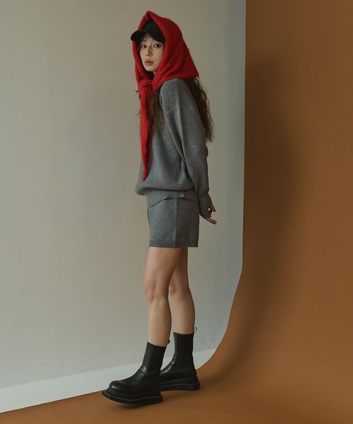 bohmal(ボマール)の「【セット商品】 プルオーバーニット ショートパンツ 2点セット セットアップ(ニット/セーター・レディース・ブラック/ブラウン/アイボリー/チャコールグレー・FREE)」の17枚目の写真