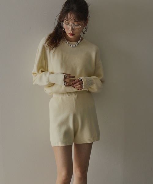 bohmal(ボマール)の「【セット商品】 プルオーバーニット ショートパンツ 2点セット セットアップ(ニット/セーター・レディース・ブラック/ブラウン/アイボリー/チャコールグレー・FREE)」の19枚目の写真