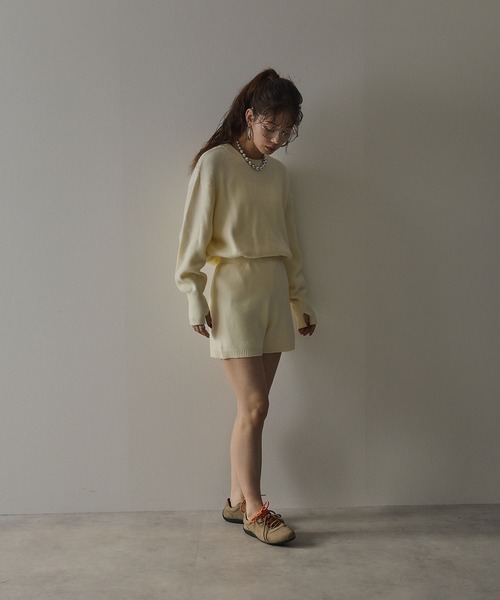 bohmal(ボマール)の「【セット商品】 プルオーバーニット ショートパンツ 2点セット セットアップ(ニット/セーター・レディース・ブラック/ブラウン/アイボリー/チャコールグレー・FREE)」の20枚目の写真