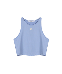 CROP JERSEY SLEEVELESS, BLUE