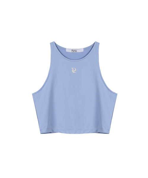 THEPORTA(ザ ポルタ)の「CROP JERSEY SLEEVELESS, BLUE(Tシャツ/カットソー・レディース・その他・ONE SIZE)」の1枚目の写真
