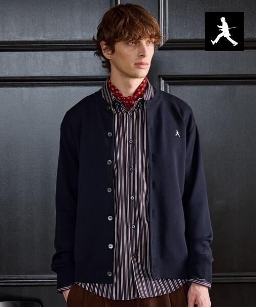 TAKEO KIKUCHI(タケオキクチ)の「【BOWLER HAT LABEL】日本製クルーネックカーディガン(カーディガン/ボレロ・メンズ・ブラック/ネイビー/オレンジ/ダークグレー/ブルーグリーン・03/02/04)」の3枚目の写真