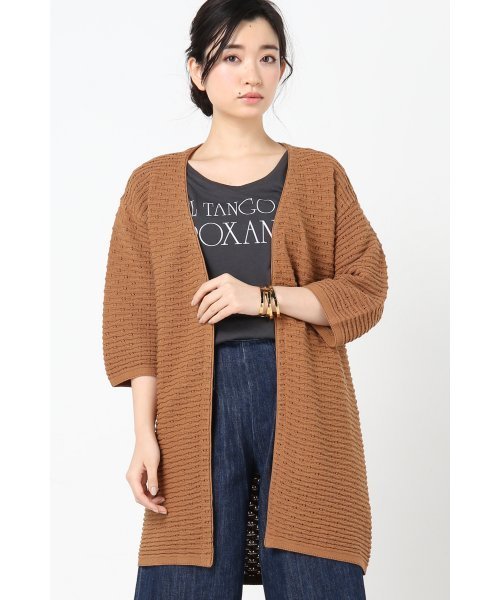 Spick & Span(スピックアンドスパン)の「7GGスカシガラ カーディガン◆(カーディガン/ボレロ・レディース・ホワイト/キャメル・FREE)」の1枚目の写真