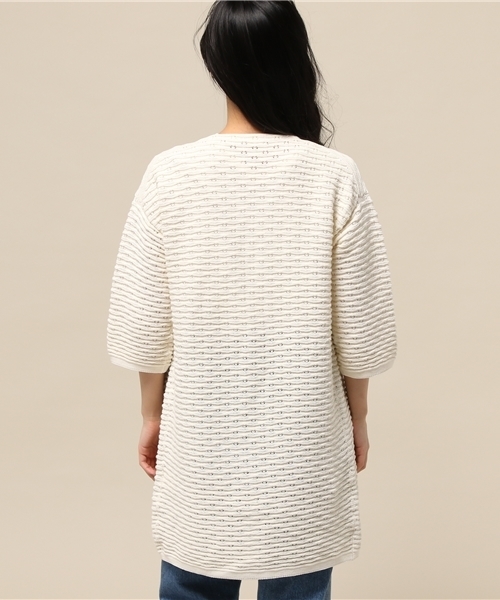 Spick & Span(スピックアンドスパン)の「7GGスカシガラ カーディガン◆(カーディガン/ボレロ・レディース・ホワイト/キャメル・FREE)」の6枚目の写真
