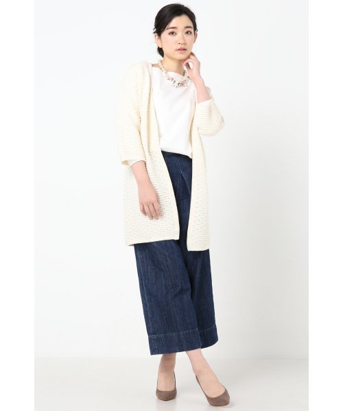 Spick & Span(スピックアンドスパン)の「7GGスカシガラ カーディガン◆(カーディガン/ボレロ・レディース・ホワイト/キャメル・FREE)」の12枚目の写真
