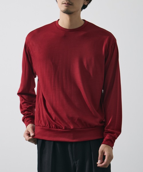 marka(マーカ)の「【MARKAWARE/marka/マーカ】CREW NECK L/S TEE(Tシャツ/カットソー・メンズ・オリーブ/レッド・2/1)」の3枚目の写真