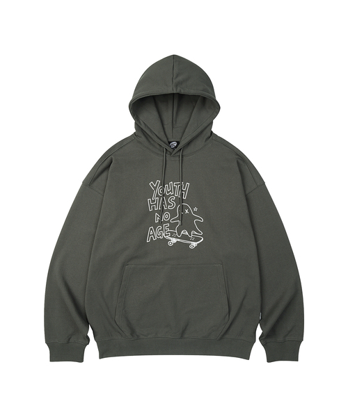 WILDROCK(ワイルドロック)の「SKATER GHOST オーバーサイズフーディ_10 COL(パーカー・レディース・ブラック/ベージュ/ネイビー/ブラウン/ピンク/ブルー/アイボリー/ダークグレー/バーガンディー/チャコール・SMALL/MEDIUM/LARGE)」の4枚目の写真