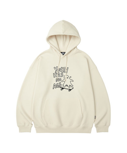 WILDROCK(ワイルドロック)の「SKATER GHOST オーバーサイズフーディ_10 COL(パーカー・レディース・ブラック/ベージュ/ネイビー/ブラウン/ピンク/ブルー/アイボリー/ダークグレー/バーガンディー/チャコール・SMALL/MEDIUM/LARGE)」の2枚目の写真