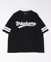 【brknhome/ブロークンホーム】【ストリートスタイルからカジュアルまで幅広く着用可能】ベースボールロゴ Tシャツ ユニフォーム風 ブランドロゴ 袖ライン ストリート カジュアル ゆったり ユニセックス