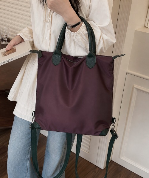 Miniministore(ミニミニストア)の「マルチトートバッグ大容量ナイロンリュック(バックパック/リュック・レディース・チャコールグレー/ネイビー/ブルー/ワインレッド/ベージュ/ブラック・FREE)」の1枚目の写真