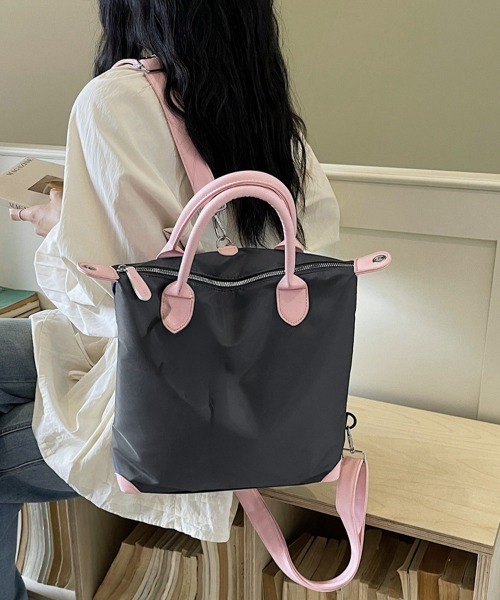 Miniministore(ミニミニストア)の「マルチトートバッグ大容量ナイロンリュック(バックパック/リュック・レディース・チャコールグレー/ネイビー/ブルー/ワインレッド/ベージュ/ブラック・FREE)」の7枚目の写真