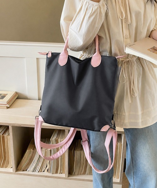 Miniministore(ミニミニストア)の「マルチトートバッグ大容量ナイロンリュック(バックパック/リュック・レディース・チャコールグレー/ネイビー/ブルー/ワインレッド/ベージュ/ブラック・FREE)」の10枚目の写真