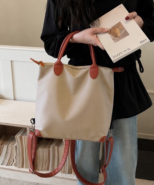 Miniministore(ミニミニストア)の「マルチトートバッグ大容量ナイロンリュック(バックパック/リュック・レディース・チャコールグレー/ネイビー/ブルー/ワインレッド/ベージュ/ブラック・FREE)」の15枚目の写真