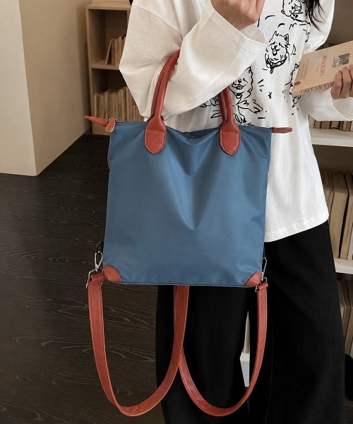 Miniministore(ミニミニストア)の「マルチトートバッグ大容量ナイロンリュック(バックパック/リュック・レディース・チャコールグレー/ネイビー/ブルー/ワインレッド/ベージュ/ブラック・FREE)」の19枚目の写真