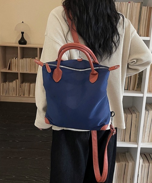 Miniministore(ミニミニストア)の「マルチトートバッグ大容量ナイロンリュック(バックパック/リュック・レディース・チャコールグレー/ネイビー/ブルー/ワインレッド/ベージュ/ブラック・FREE)」の20枚目の写真