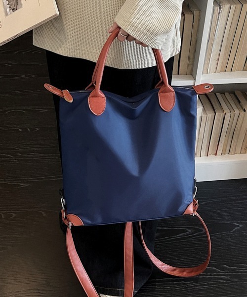 Miniministore(ミニミニストア)の「マルチトートバッグ大容量ナイロンリュック(バックパック/リュック・レディース・チャコールグレー/ネイビー/ブルー/ワインレッド/ベージュ/ブラック・FREE)」の22枚目の写真