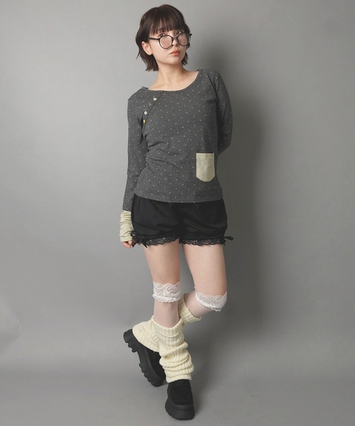 SPINNS(スピンズ)の「ツイルバルーンショートパンツ/リボン/NEO森ガール(その他パンツ・レディース・ベージュ/カーキ/ブラック・ONESIZE)」の10枚目の写真