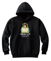 Moftique（モフティック） プルパーカー スウェット 裏毛 ウロコインコ ブルーパイナップル 鳥 アニマル プリント トップス レディース ユニセックス