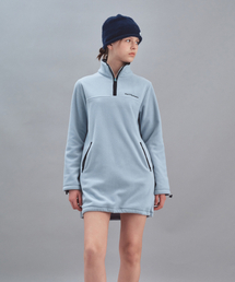 FLEECE HALF ZIP-UP DRESS - SKY BLUE
