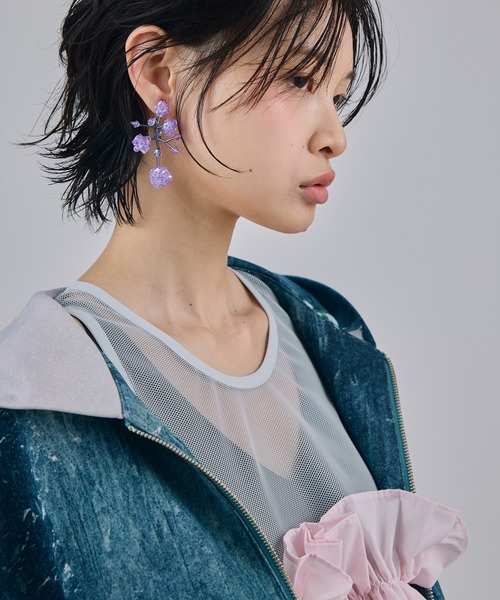 NON TOKYO(ノントーキョー)の「FRILL MESH SHORT TANK-TOP(タンクトップ・レディース・ピンク/ブルー/ホワイト・FREE)」の8枚目の写真