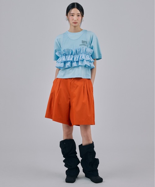 NON TOKYO(ノントーキョー)の「FRILL MESH SHORT TANK-TOP(タンクトップ・レディース・ピンク/ブルー/ホワイト・FREE)」の10枚目の写真