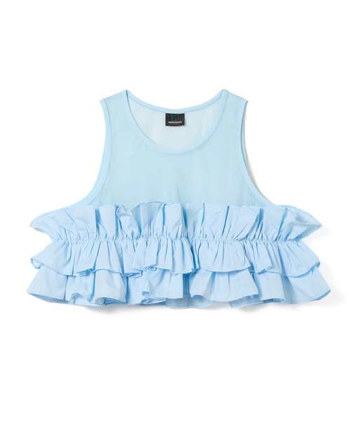 NON TOKYO(ノントーキョー)の「FRILL MESH SHORT TANK-TOP(タンクトップ・レディース・ピンク/ブルー/ホワイト・FREE)」の11枚目の写真