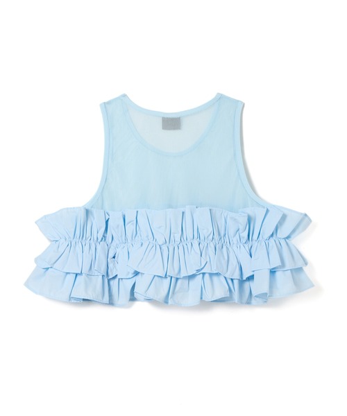 NON TOKYO(ノントーキョー)の「FRILL MESH SHORT TANK-TOP(タンクトップ・レディース・ピンク/ブルー/ホワイト・FREE)」の12枚目の写真