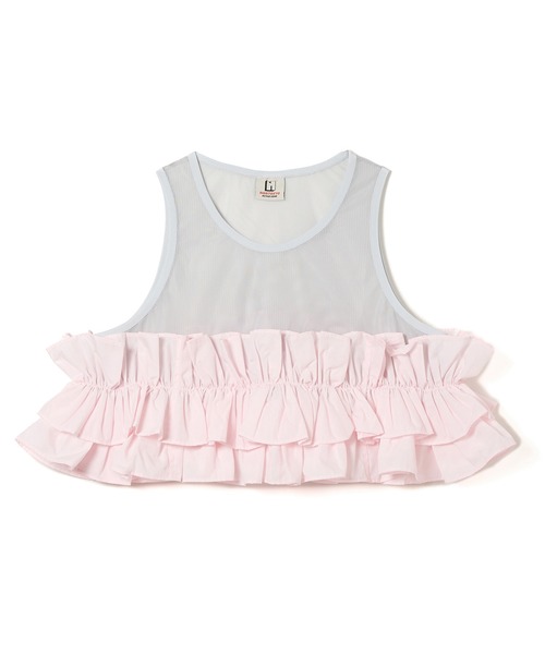 NON TOKYO(ノントーキョー)の「FRILL MESH SHORT TANK-TOP(タンクトップ・レディース・ピンク/ブルー/ホワイト・FREE)」の13枚目の写真
