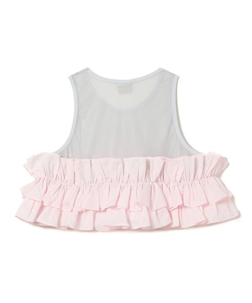 NON TOKYO(ノントーキョー)の「FRILL MESH SHORT TANK-TOP(タンクトップ・レディース・ピンク/ブルー/ホワイト・FREE)」の14枚目の写真