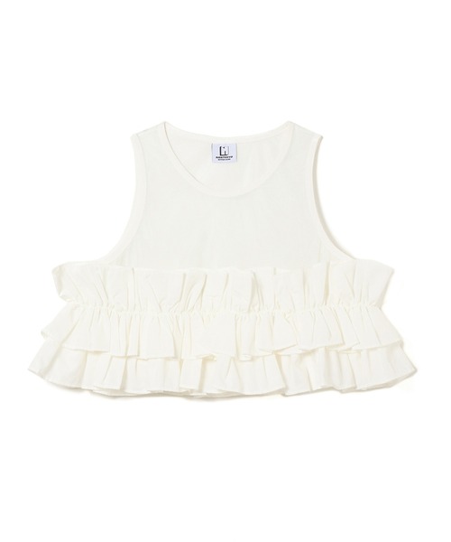 NON TOKYO(ノントーキョー)の「FRILL MESH SHORT TANK-TOP(タンクトップ・レディース・ピンク/ブルー/ホワイト・FREE)」の15枚目の写真