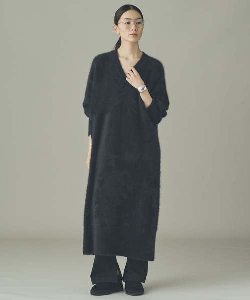 Curensology(カレンソロジー)の「Curensology(カレンソロジー)/FOXカシミヤニットワンピース(ワンピース・レディース・ブラウン系その他/ブラック/オフホワイト・FREE)」の2枚目の写真