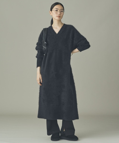Curensology(カレンソロジー)の「Curensology(カレンソロジー)/FOXカシミヤニットワンピース(ワンピース・レディース・ブラウン系その他/ブラック/オフホワイト・FREE)」の7枚目の写真