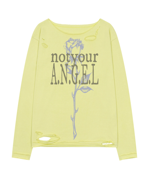 GRAVER（グレーバー）の「[ウーマン]NOT YOUR ROSE デミジ ワンショルダー ロングスリーブ_2カラー（Tシャツ/カットソー・レディース・イエロー/チャコール・FREE）」の3枚目の写真