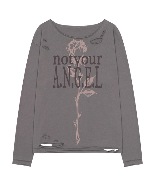 GRAVER（グレーバー）の「[ウーマン]NOT YOUR ROSE デミジ ワンショルダー ロングスリーブ_2カラー（Tシャツ/カットソー・レディース・イエロー/チャコール・FREE）」の4枚目の写真