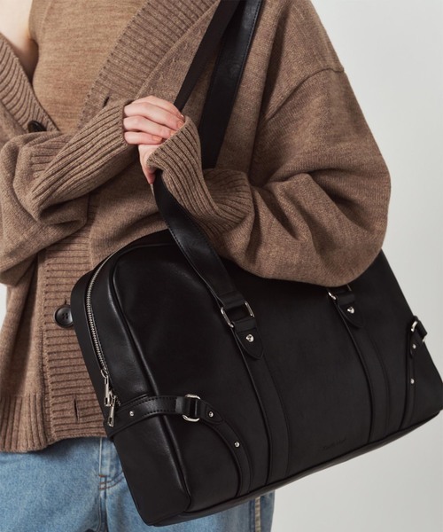 Knuth Marf(クヌースマーフ)の「Knuth Marf / クヌースマーフ belted school bag(ショルダーバッグ・レディース・ブラウン/ブラック・FREE)」の1枚目の写真