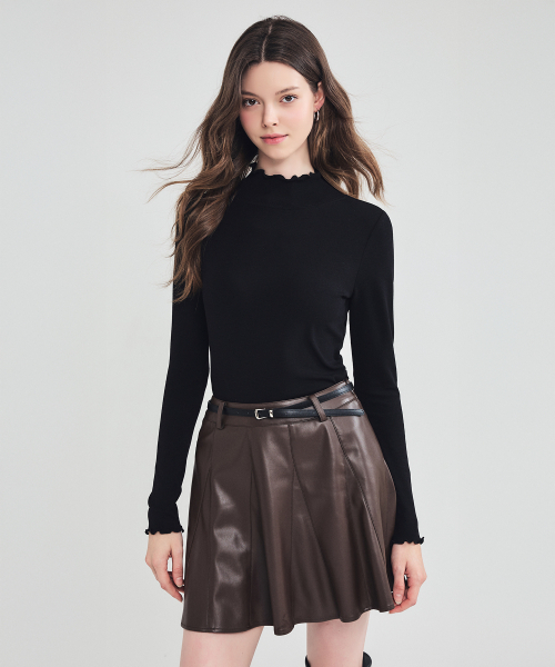LORDLOAR(ロードロアル)の「フェイクレザーフレアスカート ブラウン(スカート・レディース・その他・X-SMALL/SMALL/MEDIUM/LARGE)」の3枚目の写真
