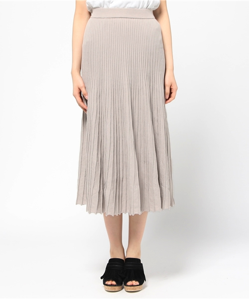 MOUSSY（マウジー）の「Pleat Knit Skirt（スカート・レディース・ライトピンク/ライトグレー/ホワイト・FREE）」の4枚目の写真
